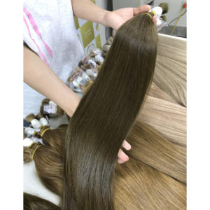 Extensions de cheveux vierges russes européennes de haute qualité de couleur foncée froide directe d'usine - Product Image 4