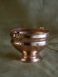 Bol rond traditionnel en cuivre martelé à la main, petit gangal, décoration d'intérieur, service de table en cuivre, pièce maîtresse. - Product Image 2