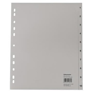 Soennecken Extra Wide DIN <b>A4</b> Number Register 1-10 Pages Polypropylene Grey File <b>Folder</b> Accessory - Product Image 1