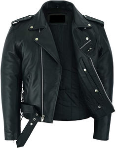 เสื้อแจ็กเก็ตหนังรถจักรยานยนต์สำหรับผู้ชายเสื้อโค้ทหนังทรงสลิมฟิตสำหรับผู้ชาย - Product Image 6