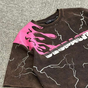 Camiseta Personalizada para Hombre, Corte Regular, Diseño Sólido, Bordado/Serigrafía/Impresión 3D, Tejido Waffle, 100% Algodón Orgánico, Cuello Redondo, Manga Corta - Product Image 2