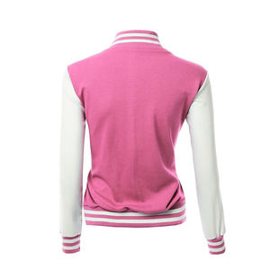 Veste de baseball universitaire personnalisée pour femmes 2025, 100% coton, style streetwear, respirante, hip hop, vestes pour femmes - Product Image 3