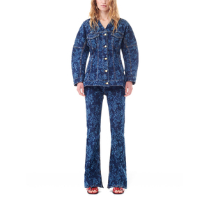 Veste en jean pour femmes de conception à col rabattu personnalisée la plus vendue disponible à un prix raisonnable veste de haute qualité - Product Image 3