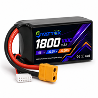 Pack de batteries FPV en gros à haute décharge 1800 mAh 100C 6S LiPo pour drone, avion RC, FPV