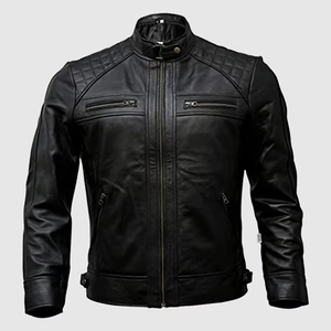 Chaqueta de Cuero para Hombre, Estilo Urbano Informal, Prenda de Cuero Genuino, Diseño Personalizado, Fabricación OEM al por Mayor - Product Image 1