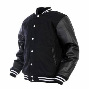 Venta al por mayor de alta calidad personalizada béisbol Letterman chaquetas abrigo de invierno lana cuerpo cuero manga bombardero Chicago chaqueta de los hombres - Product Image 6