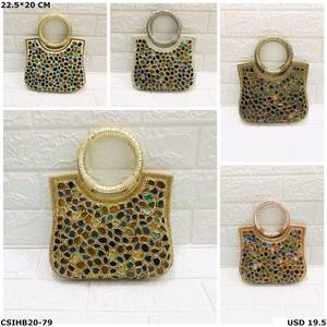 Designer Handmade Elegant Stone Beaded <b>Evening</b> <b>Bag</b> for Outdoor Party Wedding or Bridal Events - Product Image 6