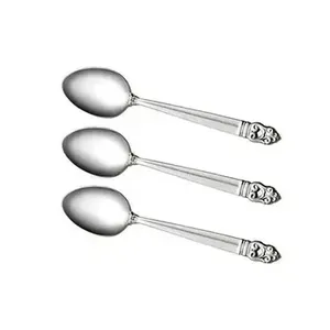 Ensemble de cuillères à thé de luxe en acier inoxydable avec manche martelé argenté, finition miroir, pour cadeaux, ustensiles de cuisine, vaisselle élégante - Product Image 5