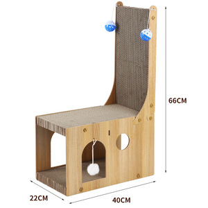 <span class=keywords><strong>Anfo</strong></span> WPS-C22 OEM/ODM Clásico Árbol para Gatos con Casa de Hierba Gatera, Mueble para Gatos de Cartón Corrugado de 2 Niveles, Altura Personalizable, Diseño de Dibujos Animados - Product Image 3