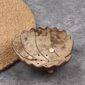 <b>Coconut</b> Shell <b>Soap</b> bar Holder Plate Eco Friendly Compostable <b>Soap</b> Dish Tray With Drain Holes Unique Design - Product Image 4