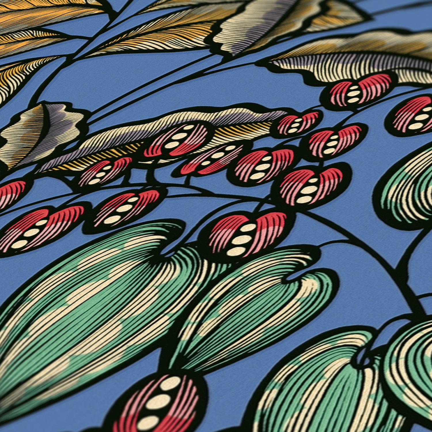 blue yellow red black