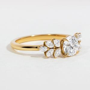 Anillo de diamante cultivado en laboratorio redondo IGI, anillo de diamante de oro de 14 quilates para boda y anillo o banda de compromiso - Product Image 3