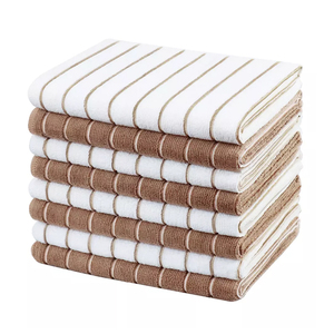 Ensemble de serviettes de cuisine haut de gamme sur mesure de la meilleure qualité grand fil gaufré rayé 380 GSM à séchage rapide style uni hôtel plage utilisation - Product Image 5