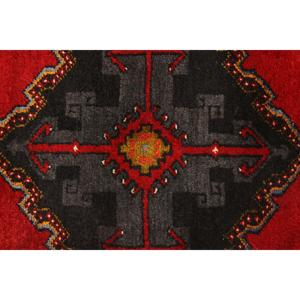 Tapis turc vintage 2x3,7 pieds, tapis en laine rouge à imprimé animal - Product Image 5