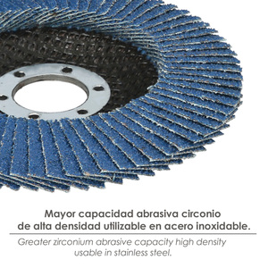 Disco Abrasivo a Lamelle in Acciaio Inox al Zirconio - Plus 115x22 mm. Grana 40 - Product Image 5