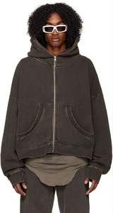 550 sudaderas con capucha de peso pesado sudaderas con capucha ropa de calle Patchwork Sudadera con capucha térmica de gran tamaño - Product Image 3