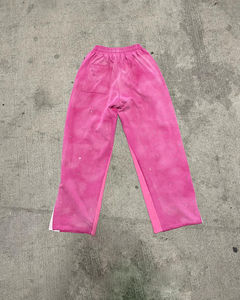 กางเกงวอร์มผ้าฝ้าย100% พร้อมเปลวไฟซีดจางสำหรับผู้ชายกางเกงเย็บริมขอบแบบปรับแต่งได้กางเกงเอวกลาง GSM - Product Image 6