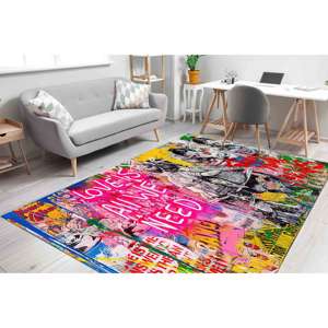 Alfombra con Estampado de Grafiti - Arte Callejero Vibrante para el Hogar y el Automóvil, Alfombra de Terciopelo - Product Image 2