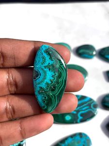 High Quality Chrysocolla Malachite Cabochon Lot For Sale Natural Rare Gemstone Bulk Wholesale Deal - Product Image 2
