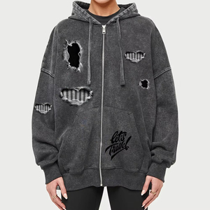 Sudadera con Capucha de Felpa Francesa de Alta Calidad con Bordado Personalizado, Estilo Holgado con Hombros Caídos para Mujer - Product Image 5