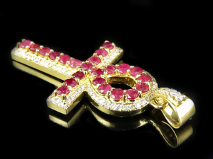 จี้เพชรรูปไม้กางเขนของพระเยซูสีเงิน925พร้อมเพชรโมอิสซานไนต์ทรงกลมสำหรับผู้ชายและผู้หญิง - Product Image 2