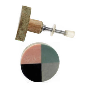 Tiradores de armario y puerta de cajón de latón y madera de resina de lujo moderno para armario, tocador y dormitorio, aplicación de cocina - Product Image 2