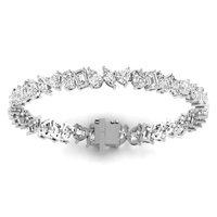 Bracelet de tennis en diamant de forme mixte 8 carats E Color VVS2 Clarity Lab Créé Diamond Solid 14K White Gold Prong Set