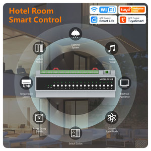 Module de contrôle de pièce intelligent Tuya <span class=keywords><strong>WiFi</strong></span> 16 canaux, module de commutation sur rail DIN, contact sec RS485, <span class=keywords><strong>relais</strong></span> 50A, RCU hôtelier PST-PN16-EA - Product Image 3