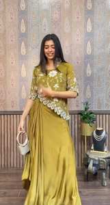 Vestidos occidentales de Indo con bordado Chinon Airtex puro confeccionado para mujer de calidad de exportación India - Product Image 6