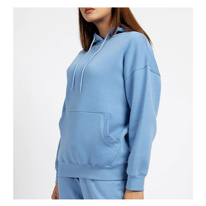 Sudaderas con Capucha de Manga Larga para Mujer, de Alta Calidad, con Logotipo Personalizado, Transpirables, Ecológicas, Tallas Grandes, Color Sólido, 100% Algodón - Product Image 3