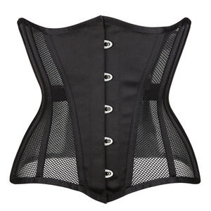 Venta al por mayor personalizado Sexy Corsé de malla para las mujeres transparente Bustier cintura entrenador con deshuesado y cordones en la espalda OEM - Product Image 1