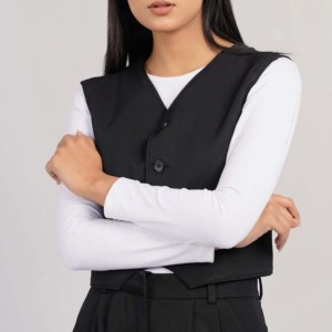 Vente en gros de veste en duvet sans manches d'hiver pour femmes avec logo personnalisé nouvelle veste d'hiver respirante à motif écossais à la mode - Product Image 4