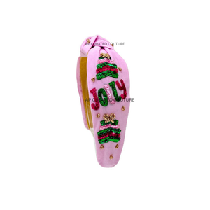 Bandeau à perles chrétien personnalisé fait à la main Jolly Holly couvre-chef religieux pour les fêtes de l'église de Noël Offre Spéciale accessoire de mode - Product Image 1