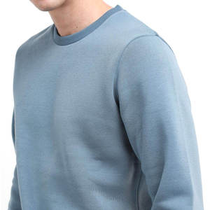 เสื้อสเวตเตอร์ผ้าฝ้ายสำหรับผู้ชาย, สเวตเชิ้ตผ้าคอตตอน100% ระบายอากาศได้ดีสีพื้นสำหรับฤดูหนาว - Product Image 4