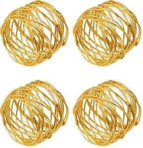 12 Pcs Gold Napkin <b>Rings</b> Shiny Metal Napkin <b>Ring</b> Study Leaf Shaped Table Decor Christmas Easter Wedding Party Elegant Table - Product Image 5