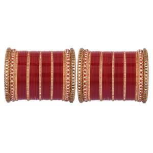 Joyería india de diamantes de imitación para mujer, juego de joyería de acrílico, Punjabi, Churra nupcial, fabricante indio, venta al por mayor - Product Image 1