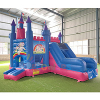 Château Gonflable Combo Commercial Princesse avec Toboggan Jeux Gonflables