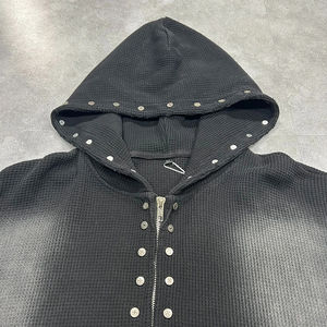 Sudaderas con Capucha Personalizadas para Hombre, Estilo Desteñido al Sol, 400 g/m², 100 % Algodón, Felpa Francesa, Cierre de Cremallera con Pedrería - Product Image 2