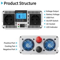 Convertisseur de courant HOULI 12V/24V 220V monophasé à onde sinusoïdale pure 7000W DC AC 50/60Hz, efficacité 90%, pour voiture, camping-car, maison, CE