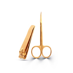 Cortauñas y Tijeras Profesionales de Acero Inoxidable de Alta Calidad en Color Dorado para Maquillaje y Belleza - Product Image 2