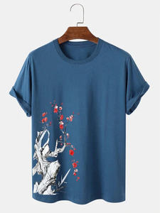 T-shirts d'été surdimensionnés en coton léger et mince à col en O au design unique pour hommes - Product Image 2