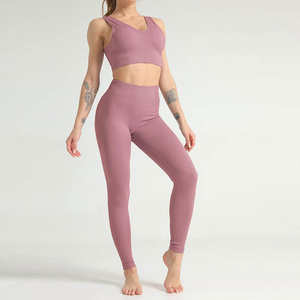 Leggings de yoga pour femmes, vente chaude, spandex/nylon, taille mi-haute, haute élasticité, respirant, ensemble de leggings de yoga de haute qualité, 220g, dernier design, bas prix - Product Image 1