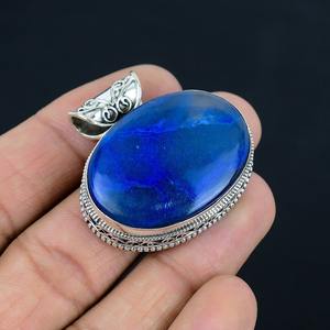 Nouveauté Lapis Lazuli naturel solide plaqué argent sterling 925 pendentif de créateur fabriqué en gros de bijoux pour femmes - Product Image 1