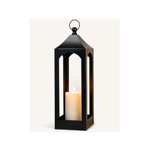 Lanterne en fer de Style marocain de couleur noire avec support lanterne bougeoir décorative pour l'éclairage extérieur de jardin d'intérieur à la maison - Product Image 3