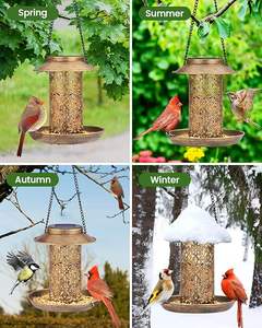 Mangeoire à oiseaux ronde élégante en métal enduit de poudre noire polyvalente personnalisée Backyard Birding Essential - Product Image 5