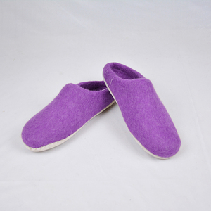 Scarpe in <span class=keywords><strong>feltro</strong></span> di lana viola di qualità Premium per uso interno fatto a mano leggero morbido per la primavera elegante scatola confezionata per alberghi - Product Image 1