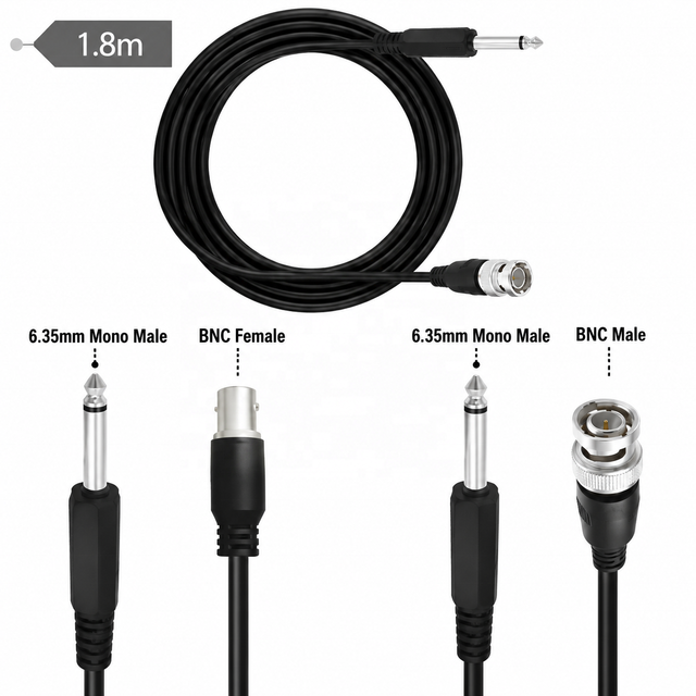 BNC to 6.35mm 1/4 Inch Male Audio Cable 6.35mm Mono TS Plug to BNC Plug Bidirection Connector Cable for CCTV DVR Camera Antenna