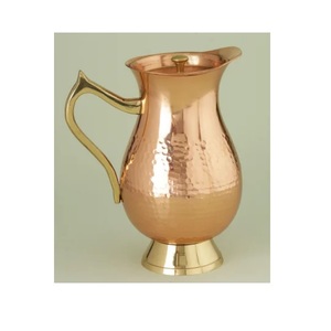 Jarra de cobre con acabado de diseño en relieve de gran tamaño para servir agua, uso doméstico en la cocina - Product Image 4