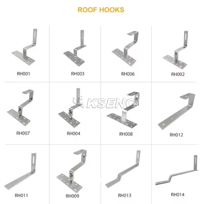 뜨거운 판매 맞춤형 태양 지붕 후크 타일 지붕 장착 구조 태양 전지 패널 장착 시스템 pv 타일 지붕 후크