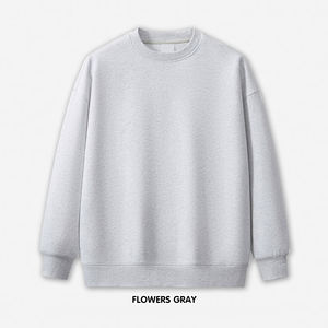 Conjunto de sudaderas con capucha 100% algodón personalizadas para hombre, Sudaderas con cuello redondo y manga larga de talla grande con estampado StonewashedPLAIN DYEED - Product Image 5